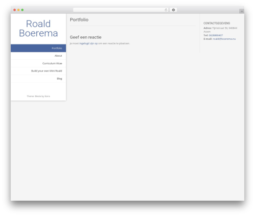 Electa personal WordPress theme - portfolio.boerema.nu