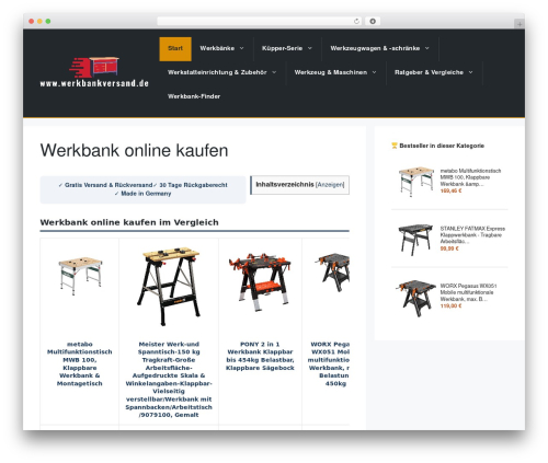 Affiliatetheme amazon WordPress plugin - werkbankversand.de