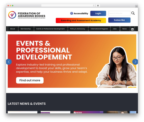 Stackable FAB WordPress theme design - awarding.org.uk
