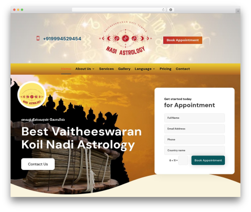 Aio contact WordPress plugin - vaitheeswarankoiltemplenadiastrology.com