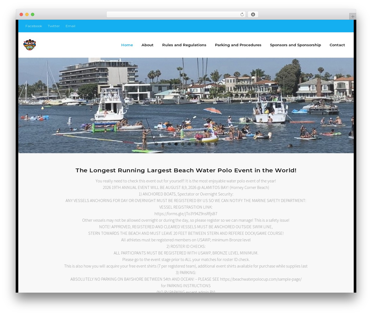 Shuttle Pro theme WordPress - beachwaterpolocup.com