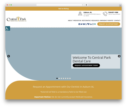 Theme4 WordPress theme design - centralparkdentalcare.com