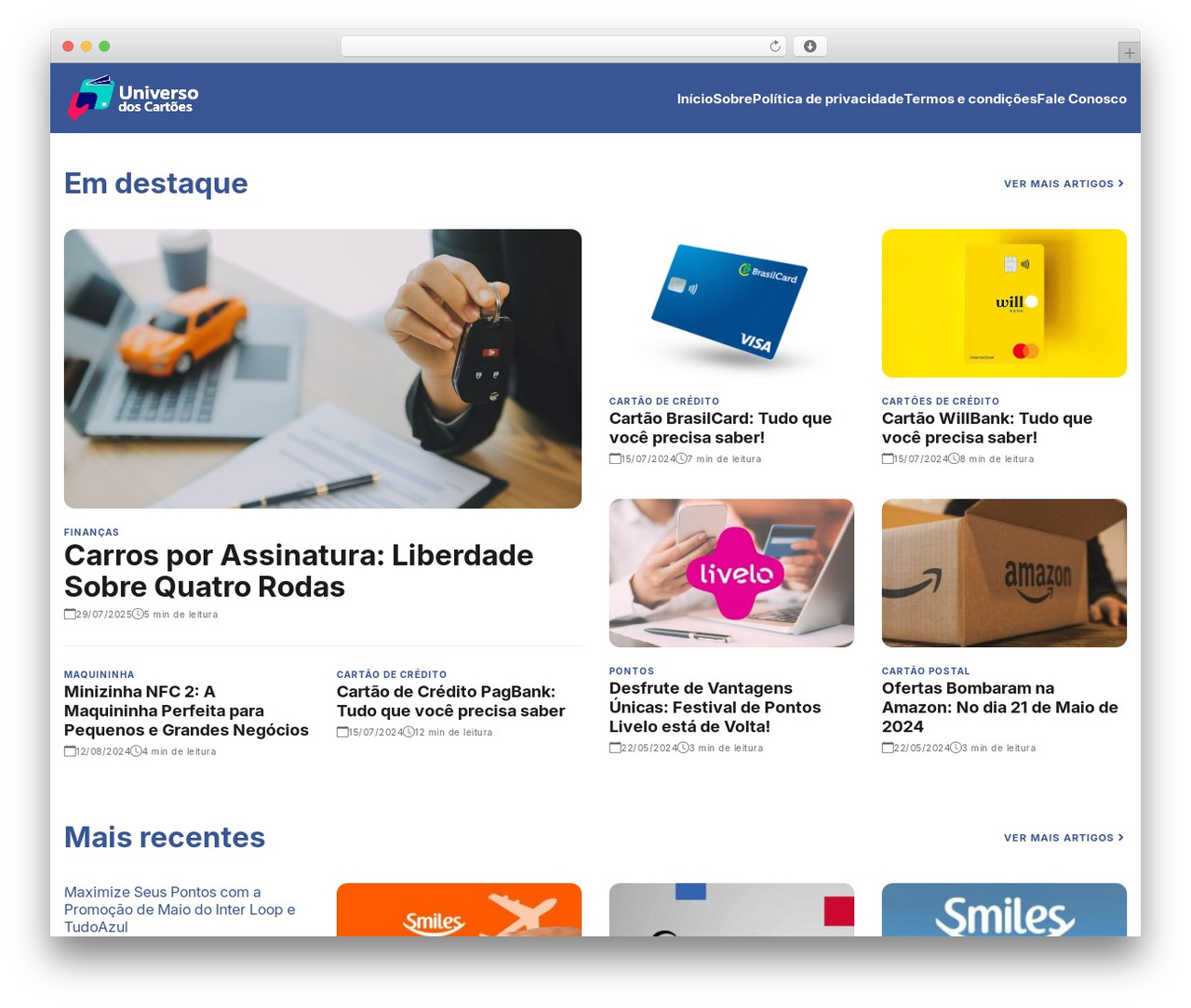 Rocket Template WordPress theme - ouniversodoscartoes.com