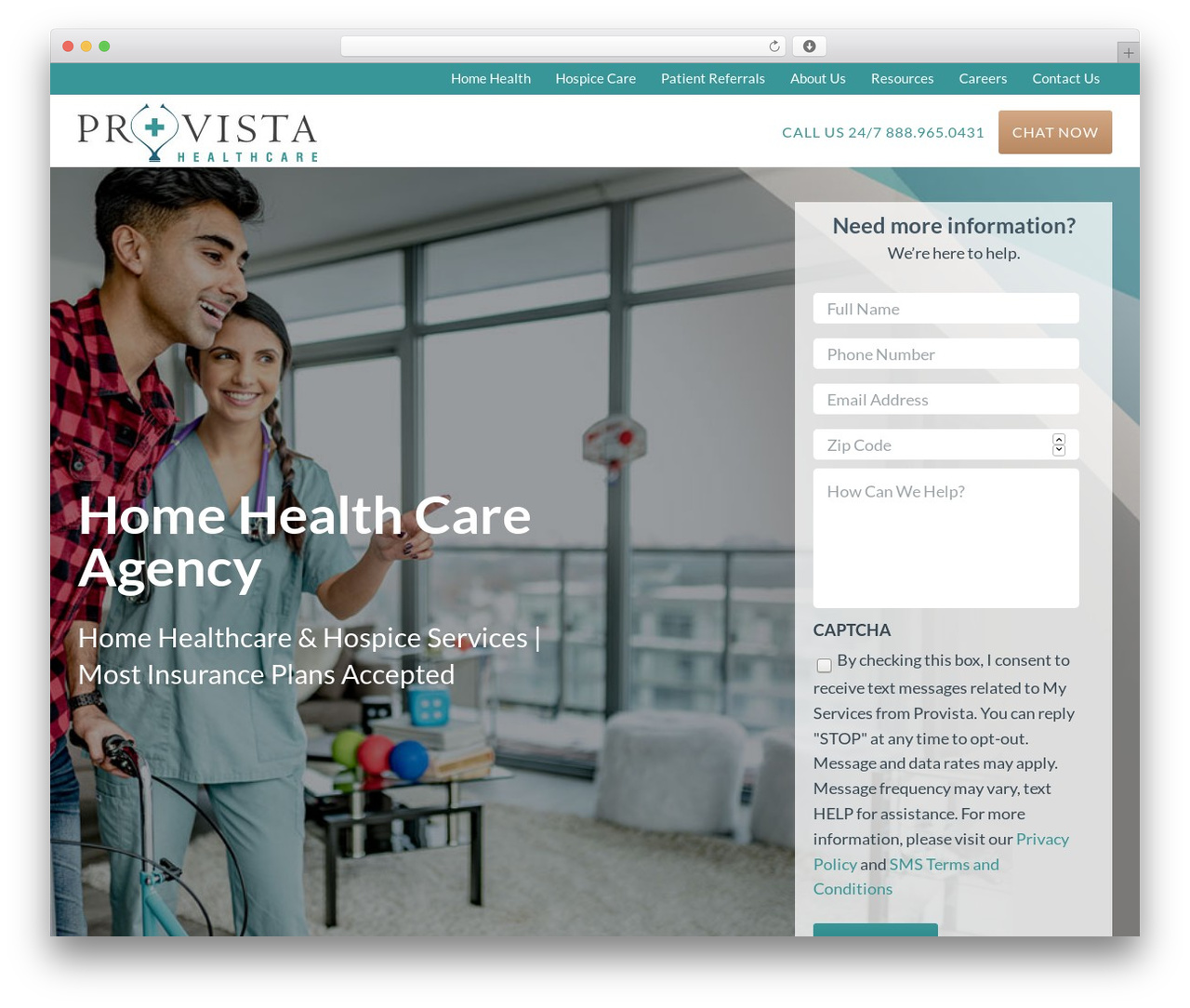 Avada WordPress theme - provistahealthcare.com