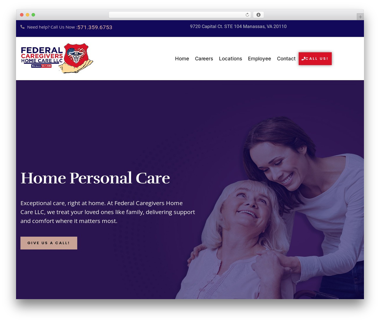 caregiver theme WordPress - federalcaregivershomecare.com