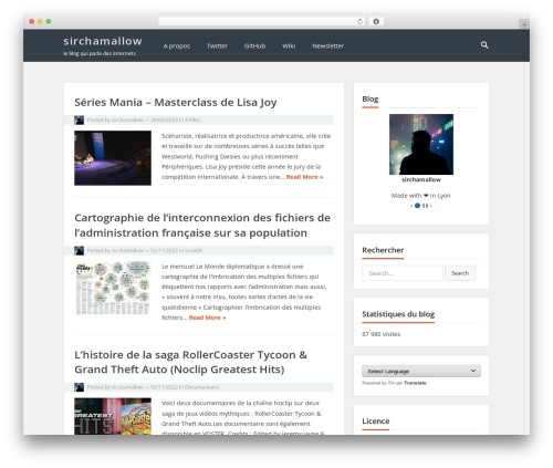 VT Blogging WordPress blog theme - chamallow.com