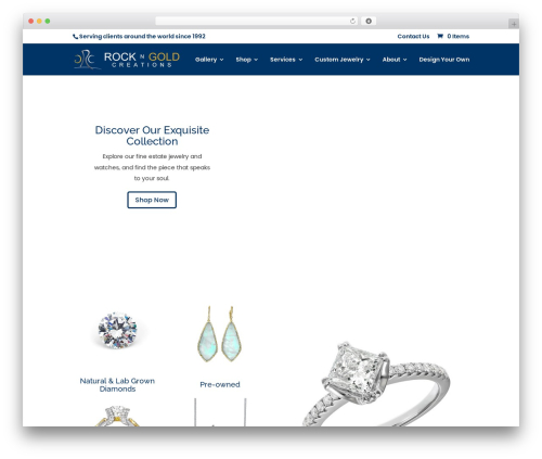 WordPress theme Divi - rockngold.com