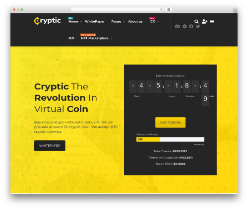 Cryptic WordPress theme design - cryptic.modeltheme.com