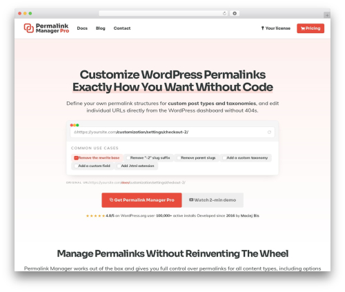Permalink Manager WordPress shop theme - permalinkmanager.pro