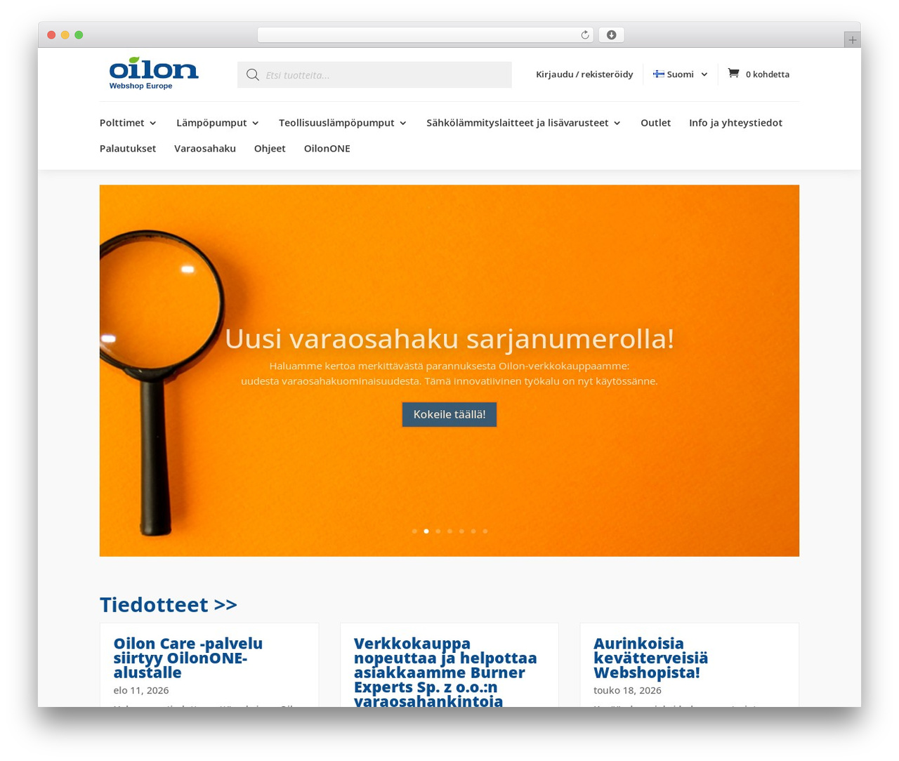 Theme WordPress Divi - shop.eu.oilon.com