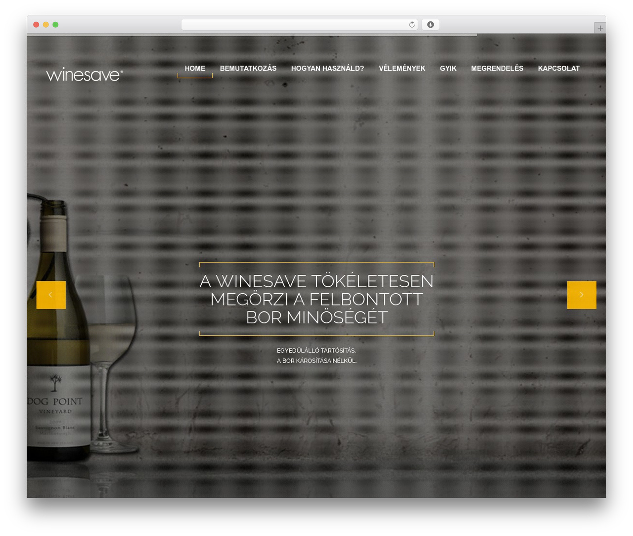 Vizerk Theme WordPress theme - winesave.hu