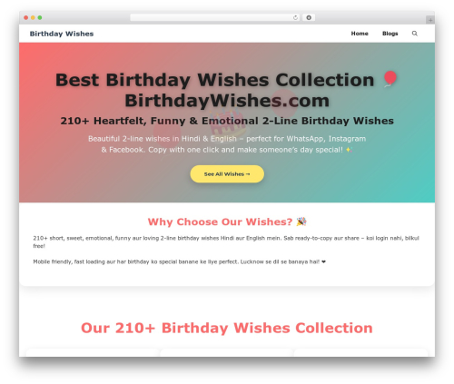 WordPress theme GeneratePress - birthdywishes.com