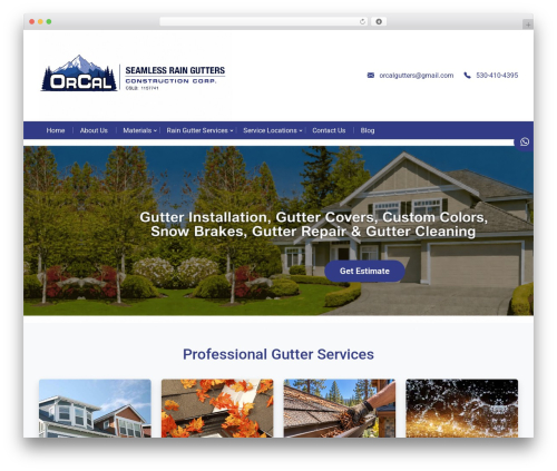 WordPress theme Custom - orcalseamlessraingutters.com