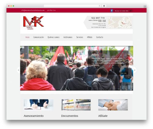 Aggregate WordPress website theme - movimientosindicalcanario.com