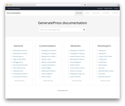 Keep WordPress theme - docs.generatepress.com