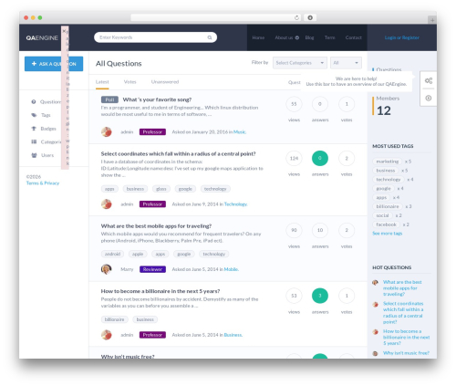 QAEngine theme WordPress - qaengine.enginethemes.com