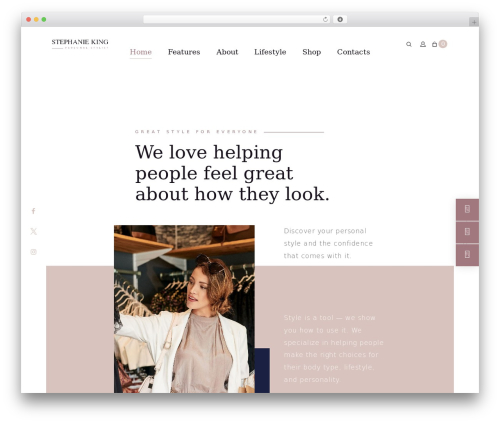 Stephanie King theme WordPress - stephanie-king.themerex.net