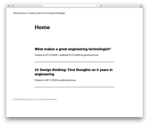 Theme WordPress Writings - glitchonymous.com Theme WordPress Writings - glitchonymous.com