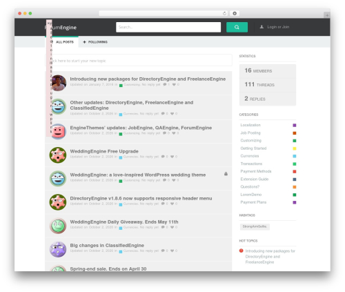 WordPress theme ForumEngine - forumengine.enginethemes.com