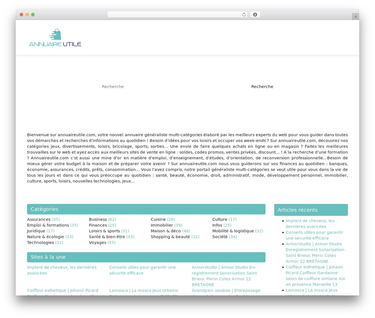 generic-site theme WordPress - annuaireutile.com