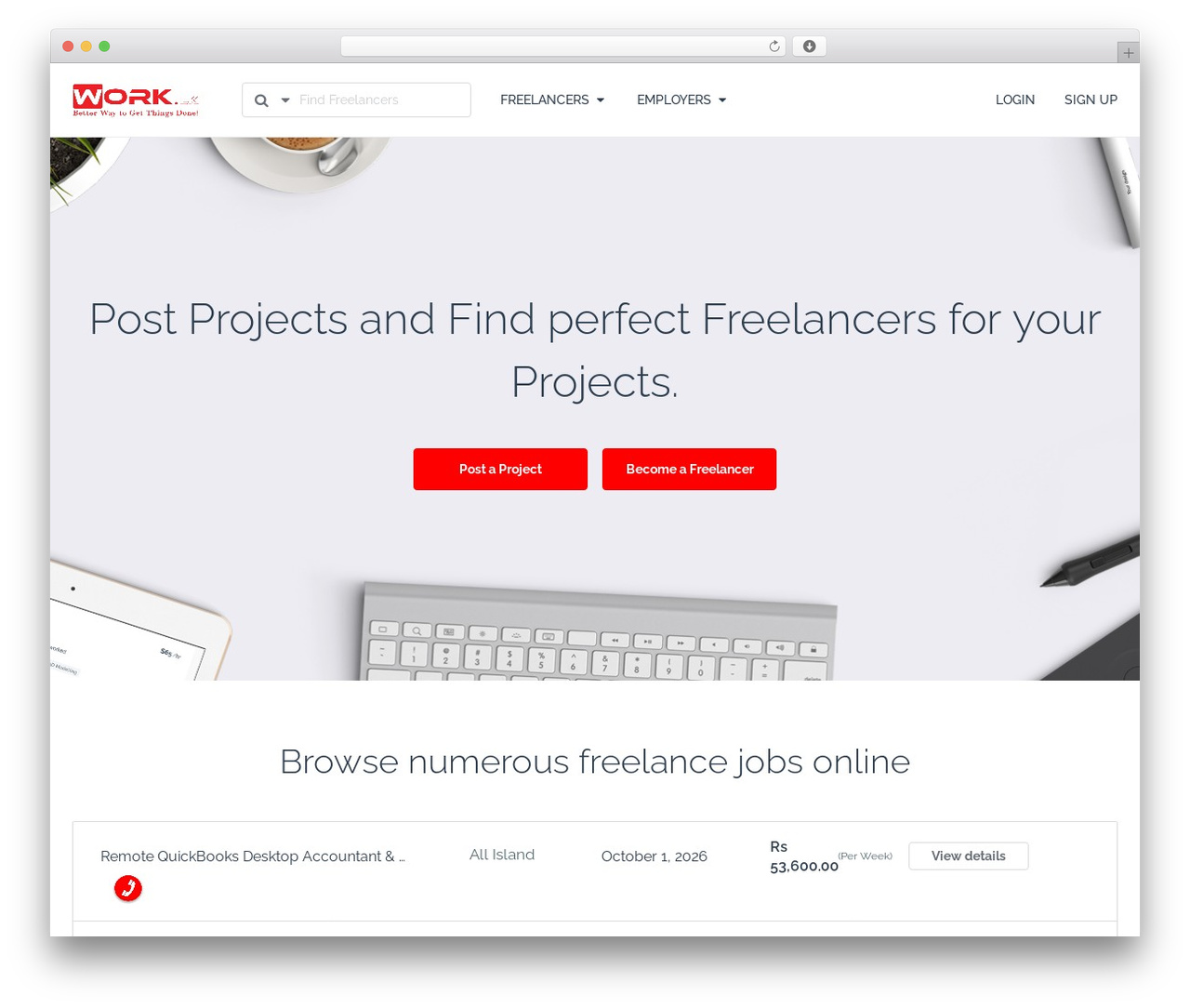 FreelanceEngine WordPress theme - work.lk