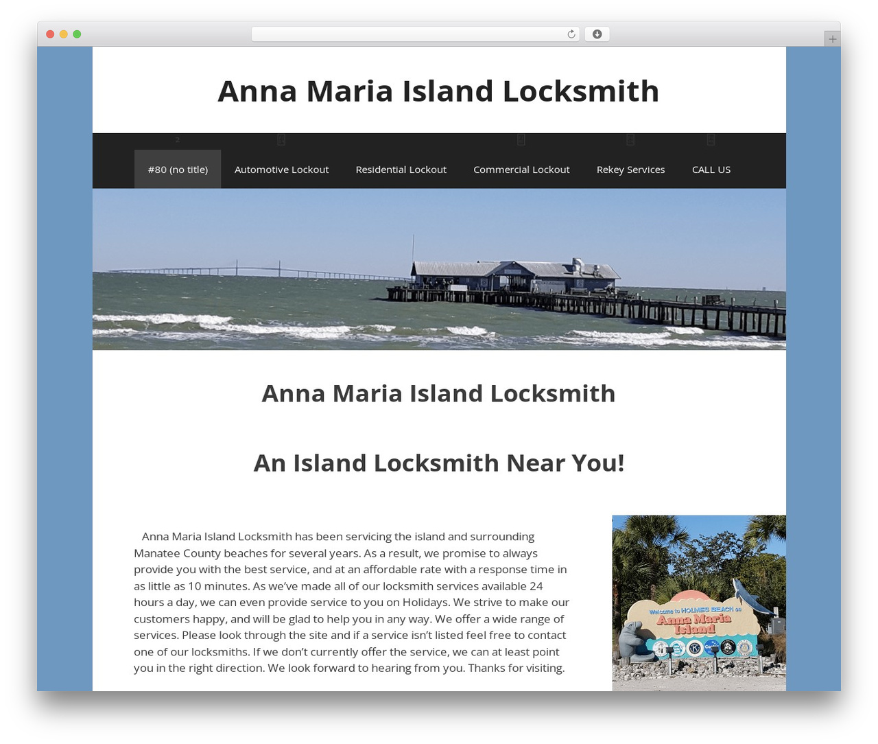 GeneratePress WordPress theme design - annamariaislandlocksmith.com