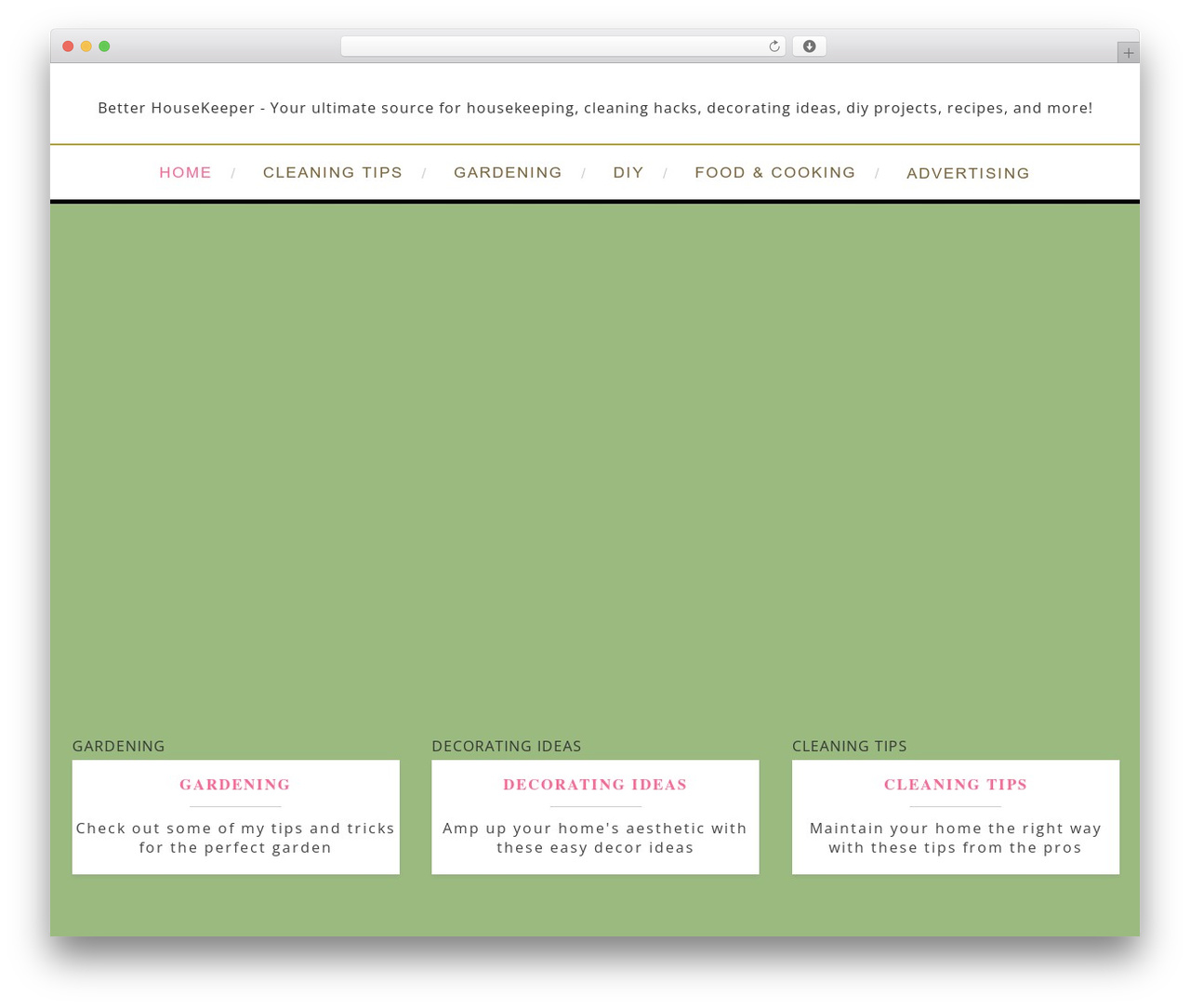 Amory WordPress website theme - betterhousekeeper.com