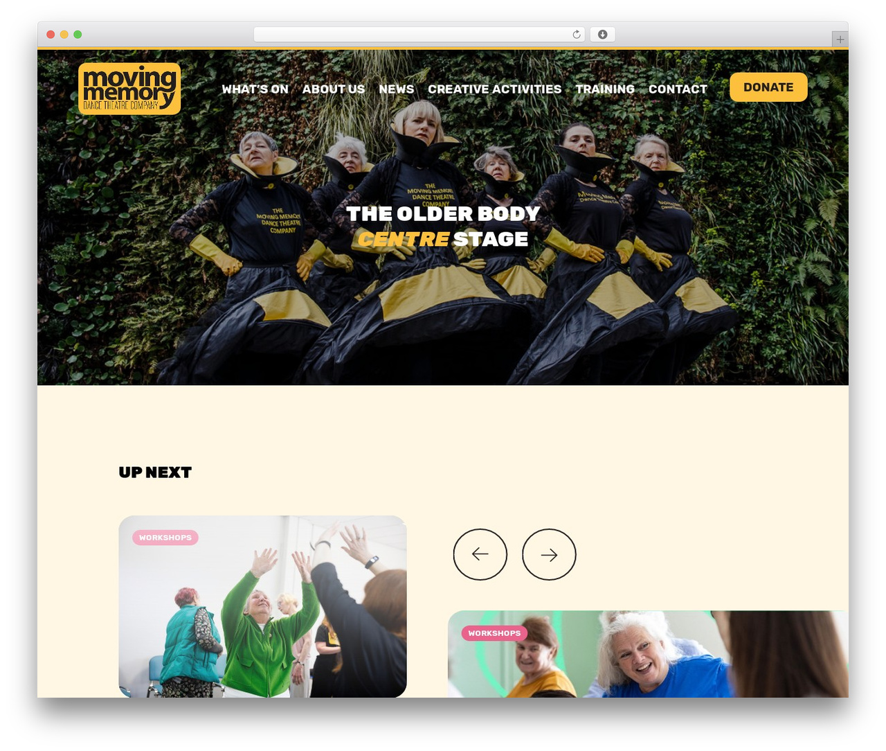 Moving Memory WordPress store theme - movingmemorydance.com