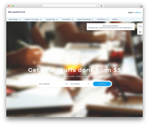 MicrojobEngine WordPress theme - microjobengine.enginethemes.com
