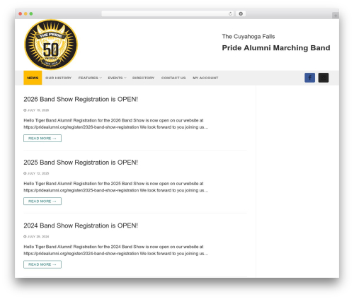 Customify WordPress theme - pridealumni.org