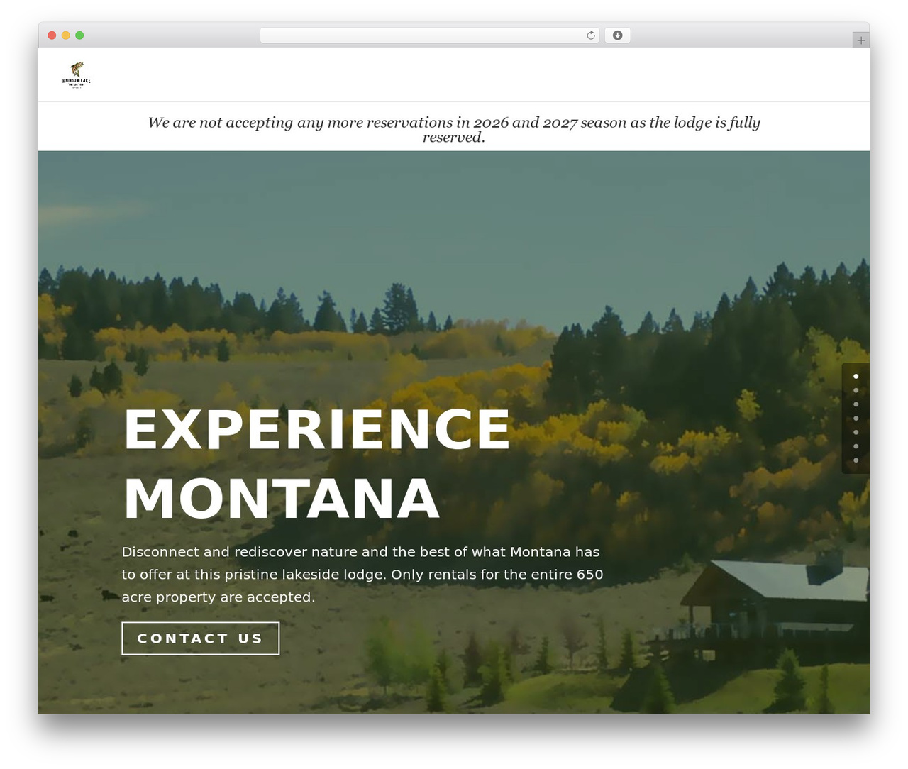 Divi WordPress theme - rainbowlakelodge.net