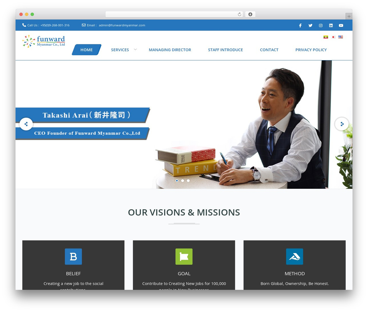 Frontech premium WordPress theme - funwardmyanmar.com