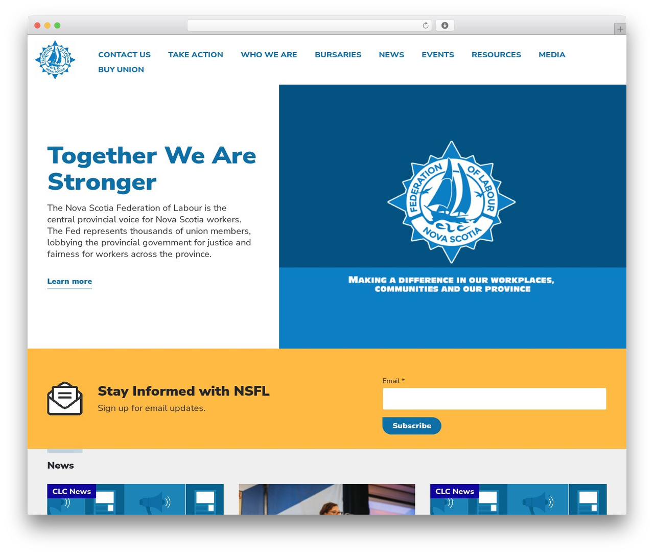 WordPress theme CLC - Labour Council - nslabour.ca