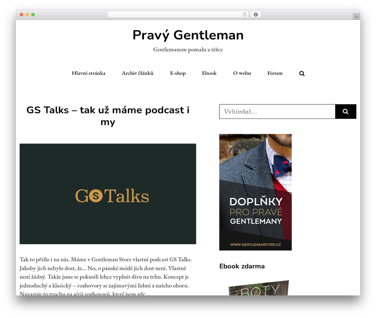 Writee Pro WordPress theme - pravygentleman.cz