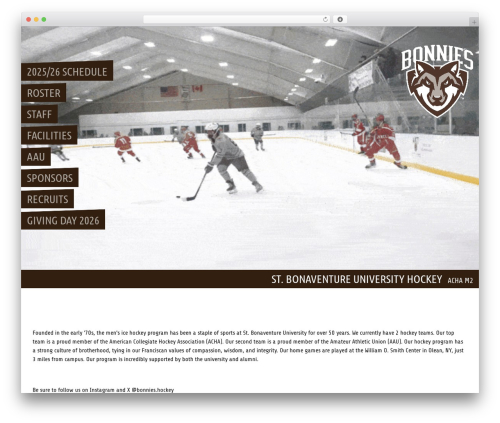Courtside WordPress theme - bonnieshockey.com