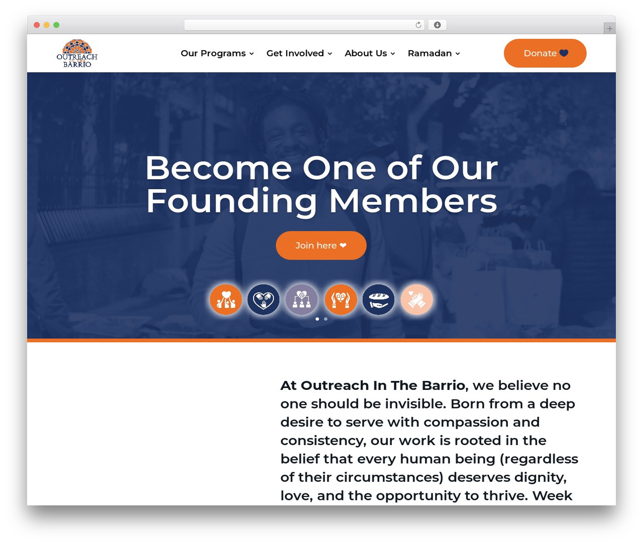 WordPress theme Divi - outreachinthebarrio.org