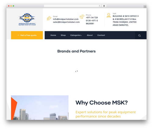 Indutri themer WordPress plugin - mskpartsdubai.com