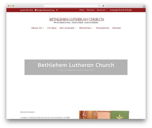 Divi WordPress theme - bethlehemff.org