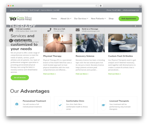Theme WordPress Physio-qt - costamesapt.com