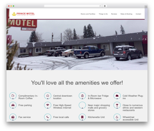 WordPress website theme Accommodation - princemotel.ca