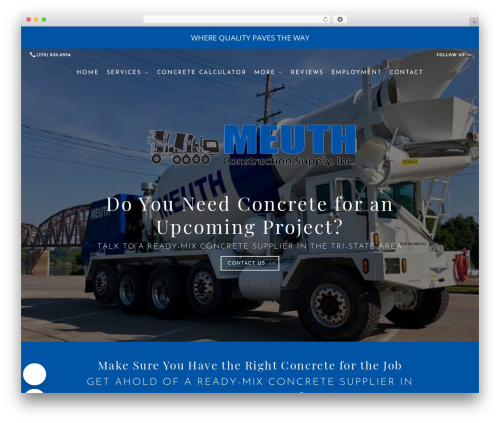 Beacon Theme business WordPress theme - meuthconcrete.com