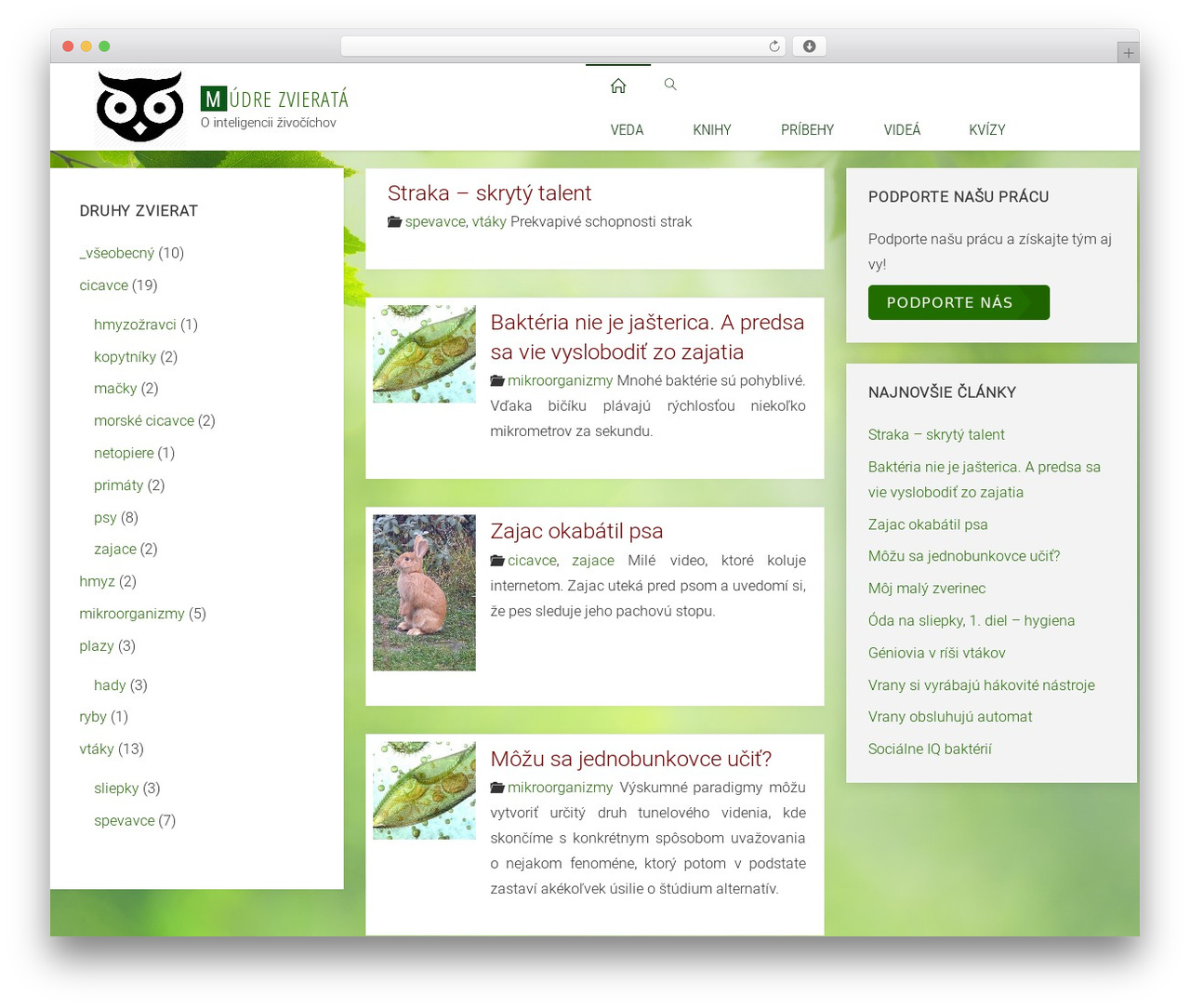 glide theme WordPress - mudrezvierata.sk