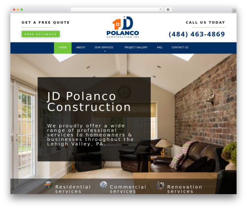 Divi theme WordPress - jdpolancoconstruction.com