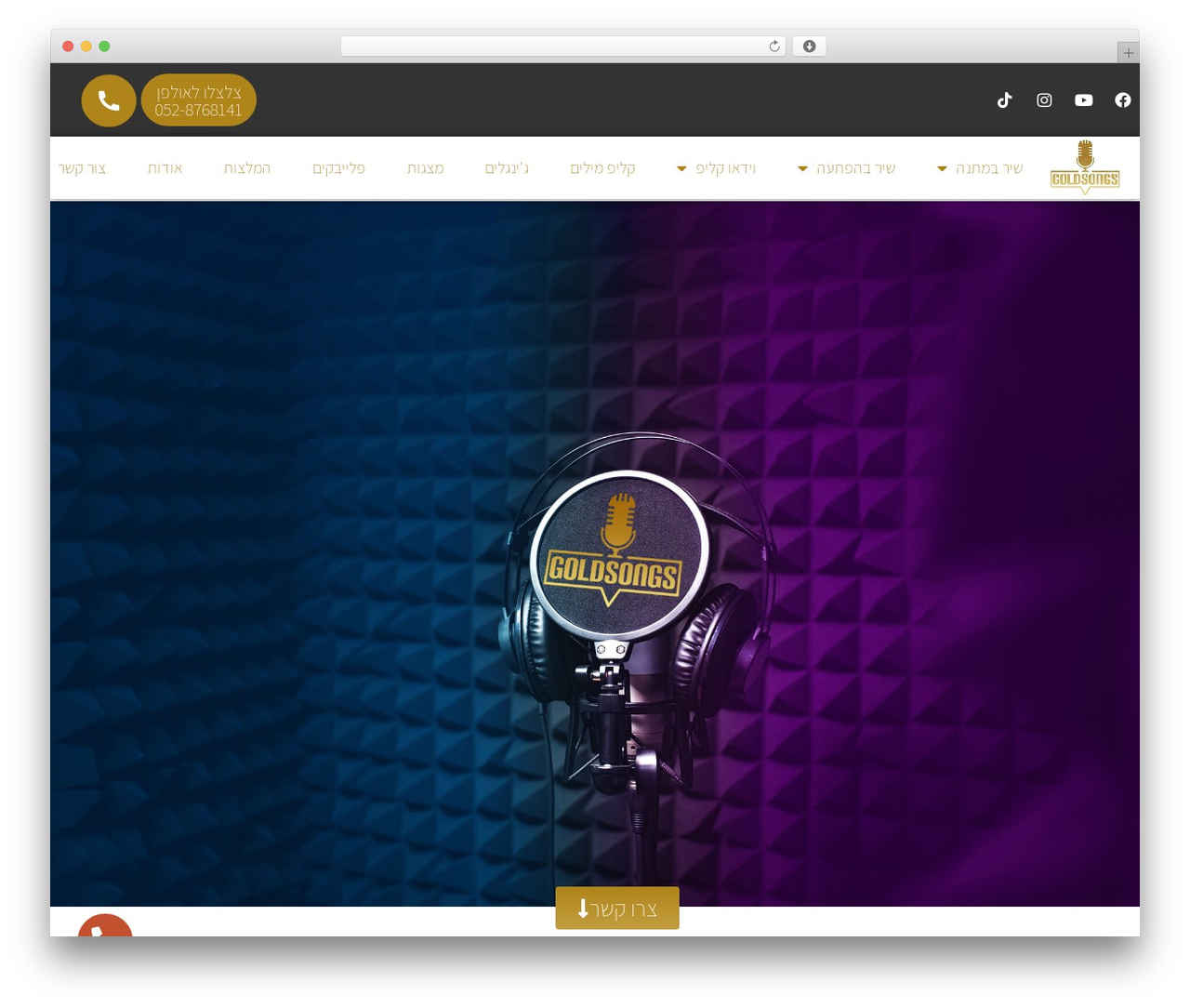 WordPress theme Hello Elementor - goldsongs.co.il