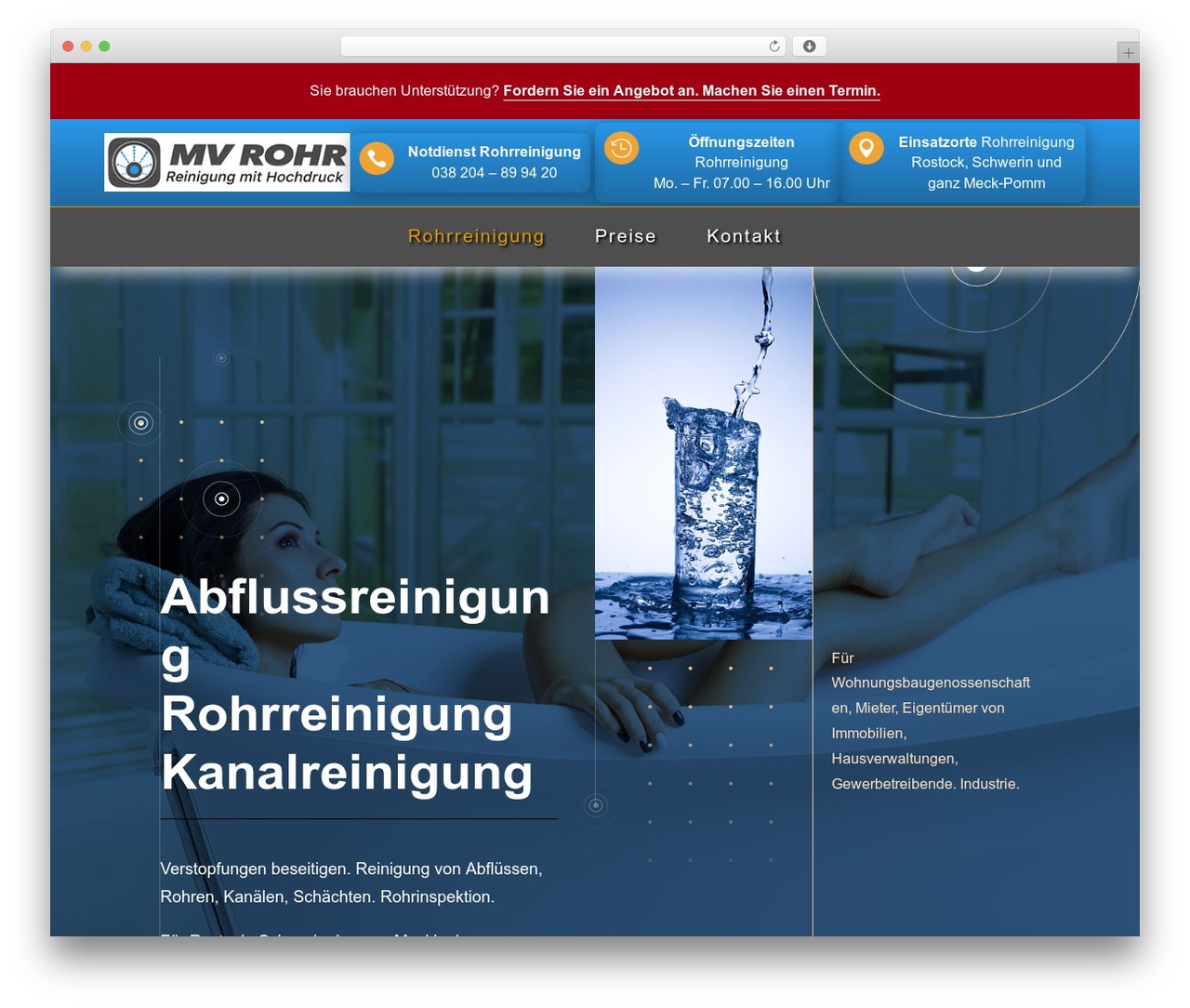 Divi WordPress theme - mv-rohrreinigung.de