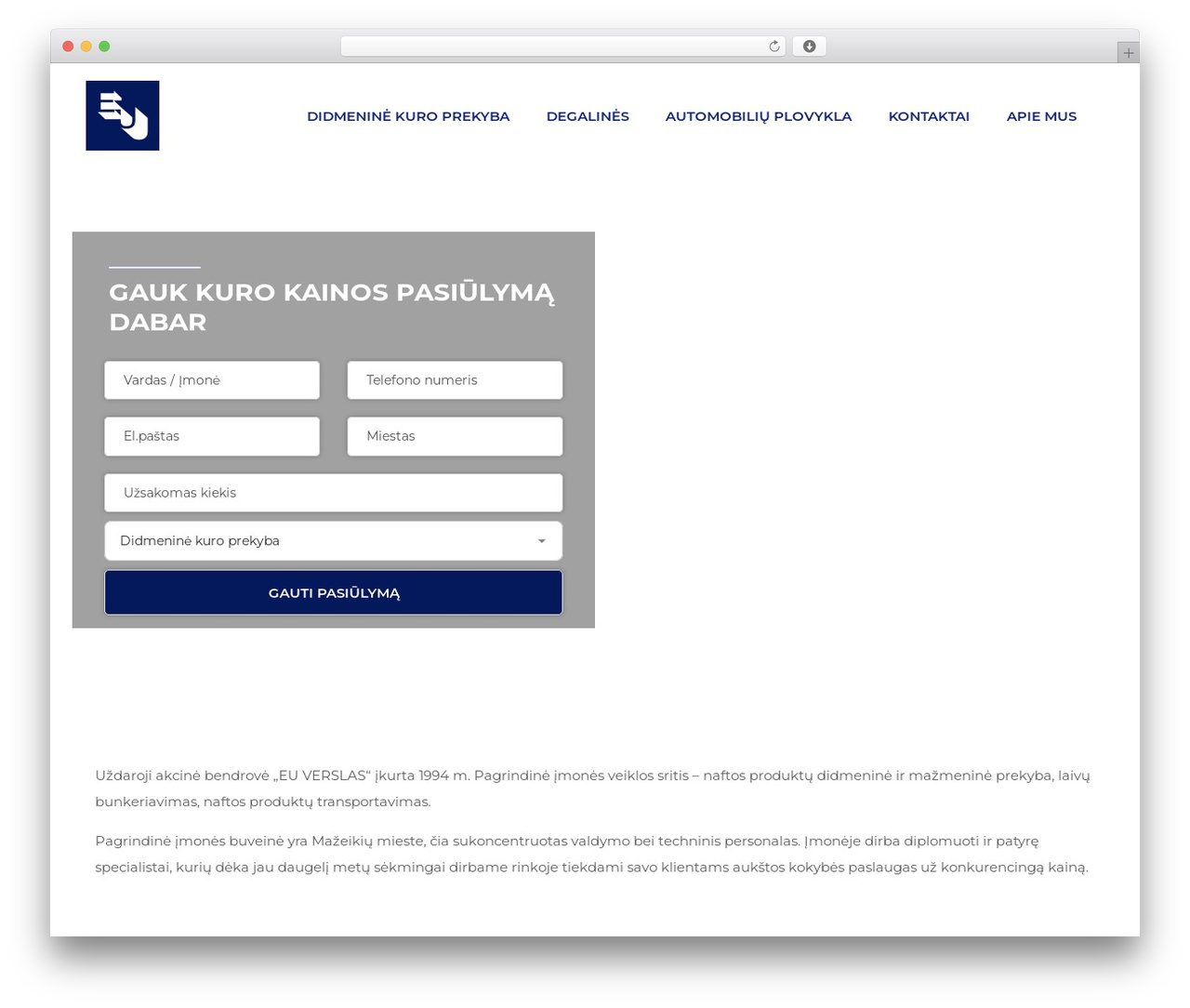 WordPress theme klear - www.euverslas.lt