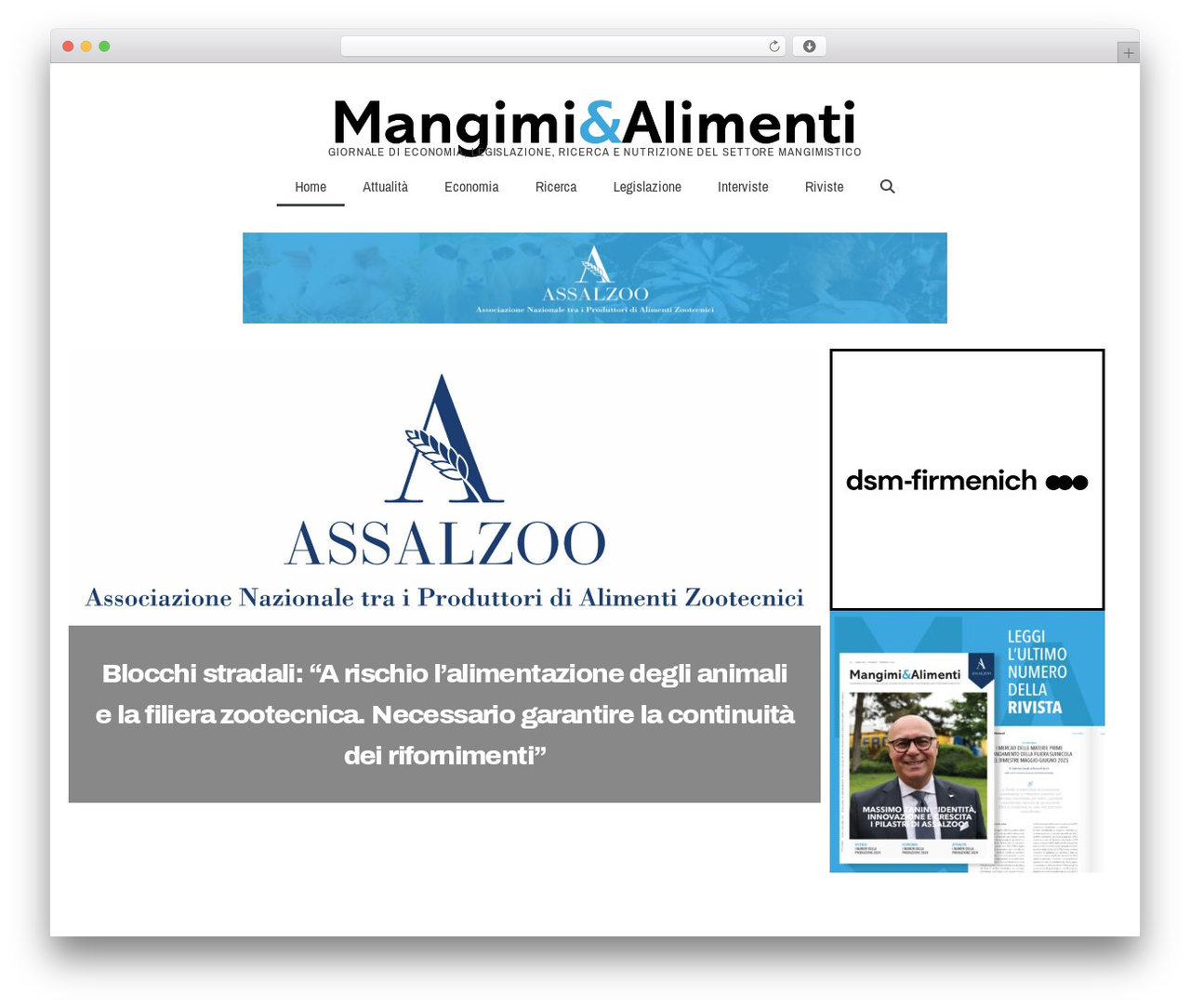 Editoriale theme WordPress - mangimiealimenti.it