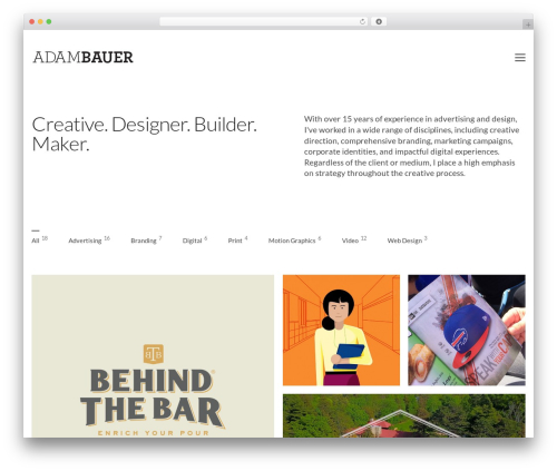 Essu WordPress theme - adambauer.work