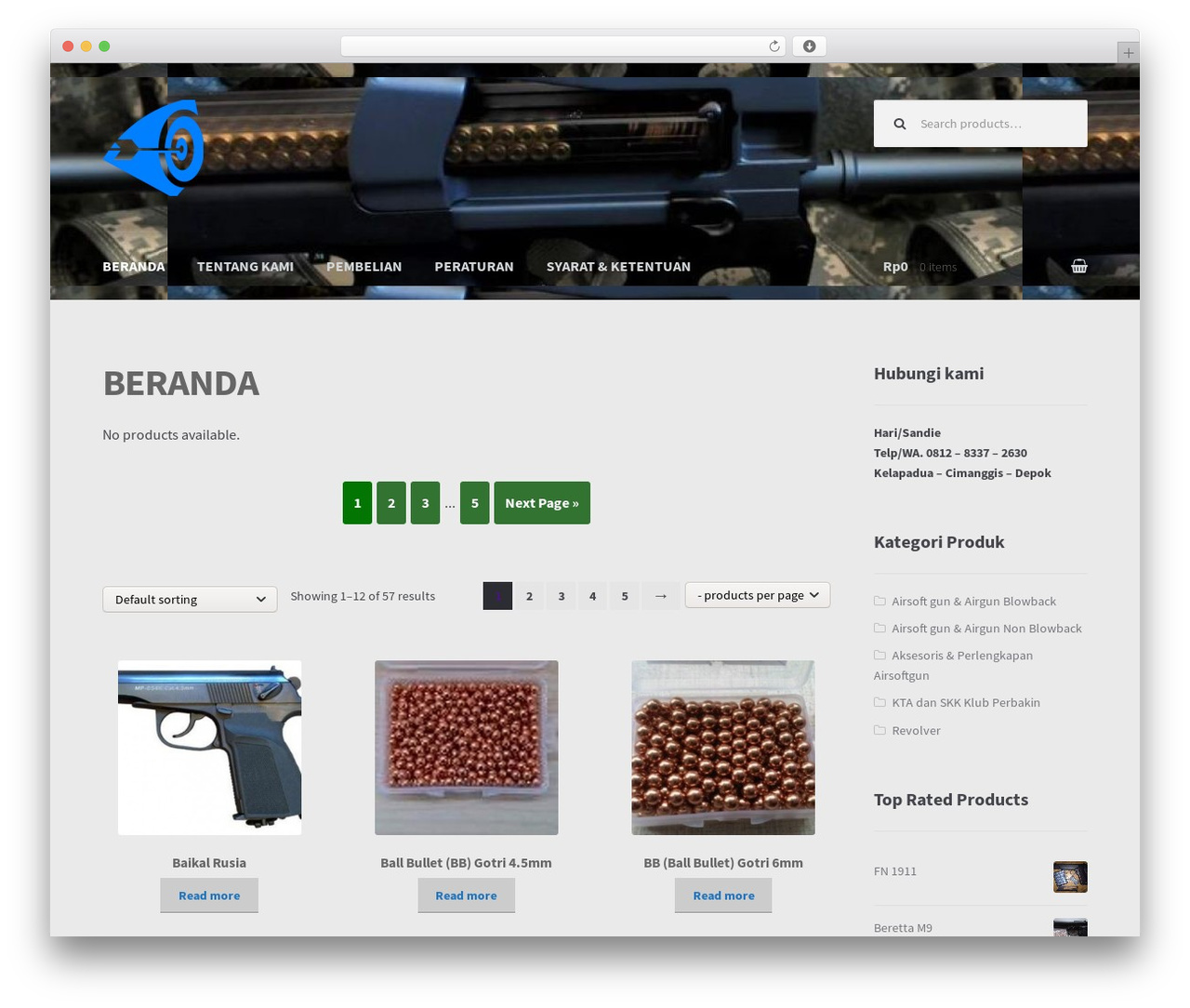 Storefront top WordPress theme - kelapadua-airsoft.com