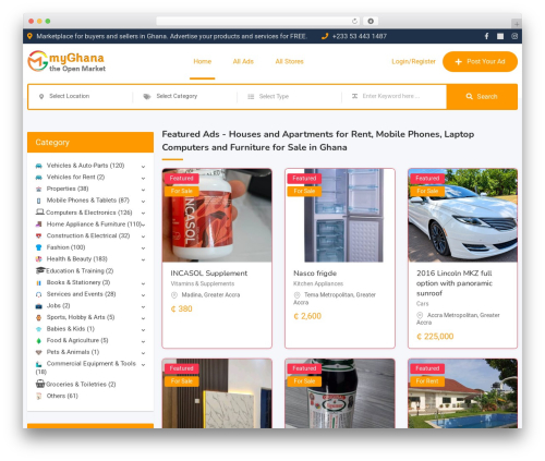 Classified listing toolkits WordPress plugin - myghana.com